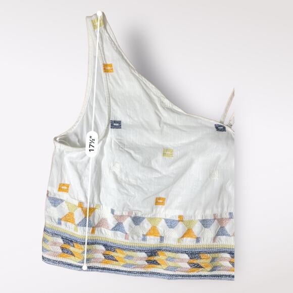 Free People Bali Baby Ivory One Shoulder Embroidered Top Size XS - Picture 5 of 7